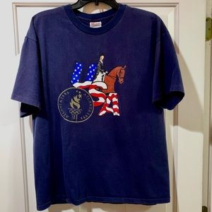 Vintage 1996 USA Olympics Dressage Horse Equestrian Tee. Adult Large